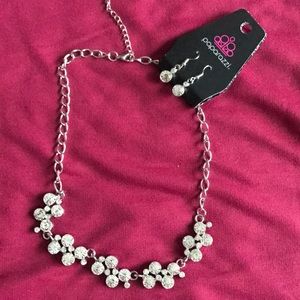 Rhinestone Necklace and Earring Set